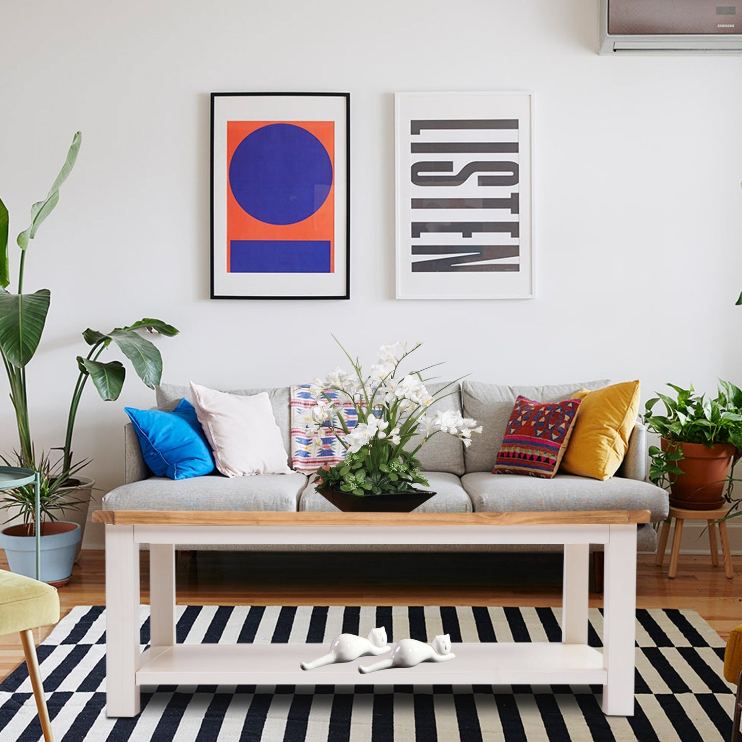 Ready-to-assemble solid wood coffee table