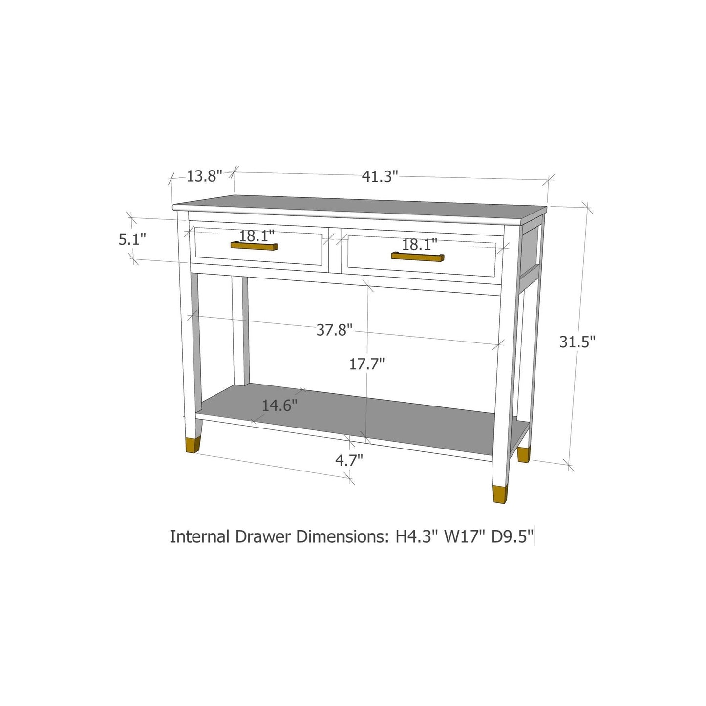 Ready-to-assemble console table