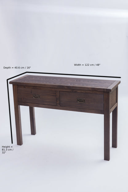 Ready-to-assemble solid wood console table