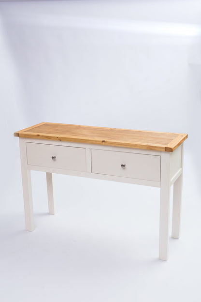 Ready-to-assemble solid wood console table