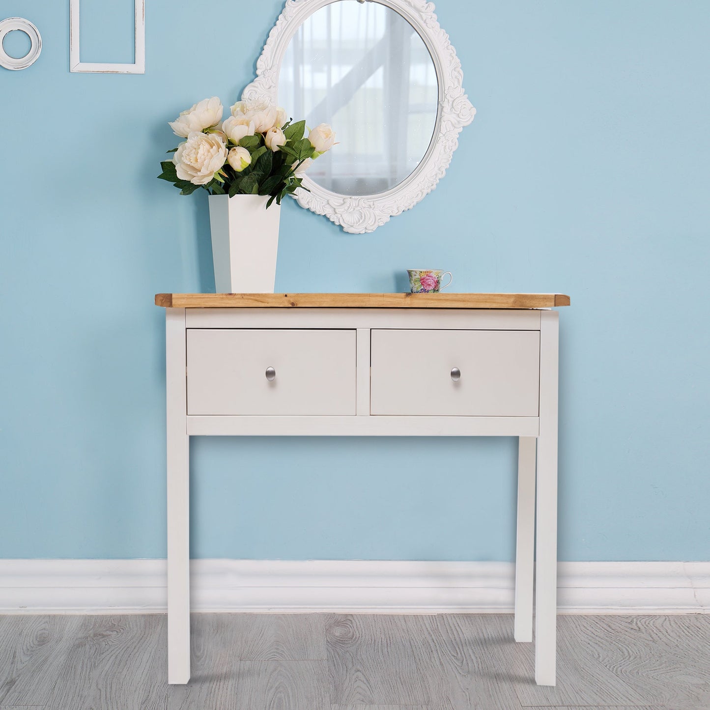 Ready-to-assemble solid wood console table