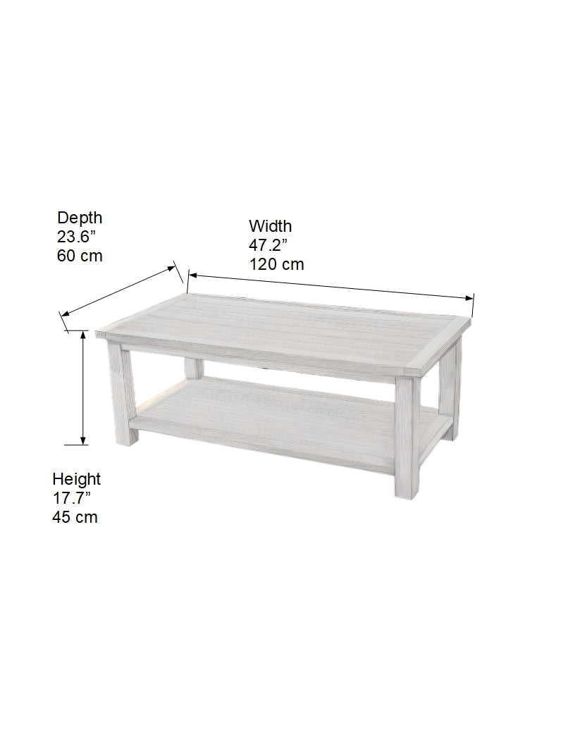 Ready-to-assemble solid wood coffee table