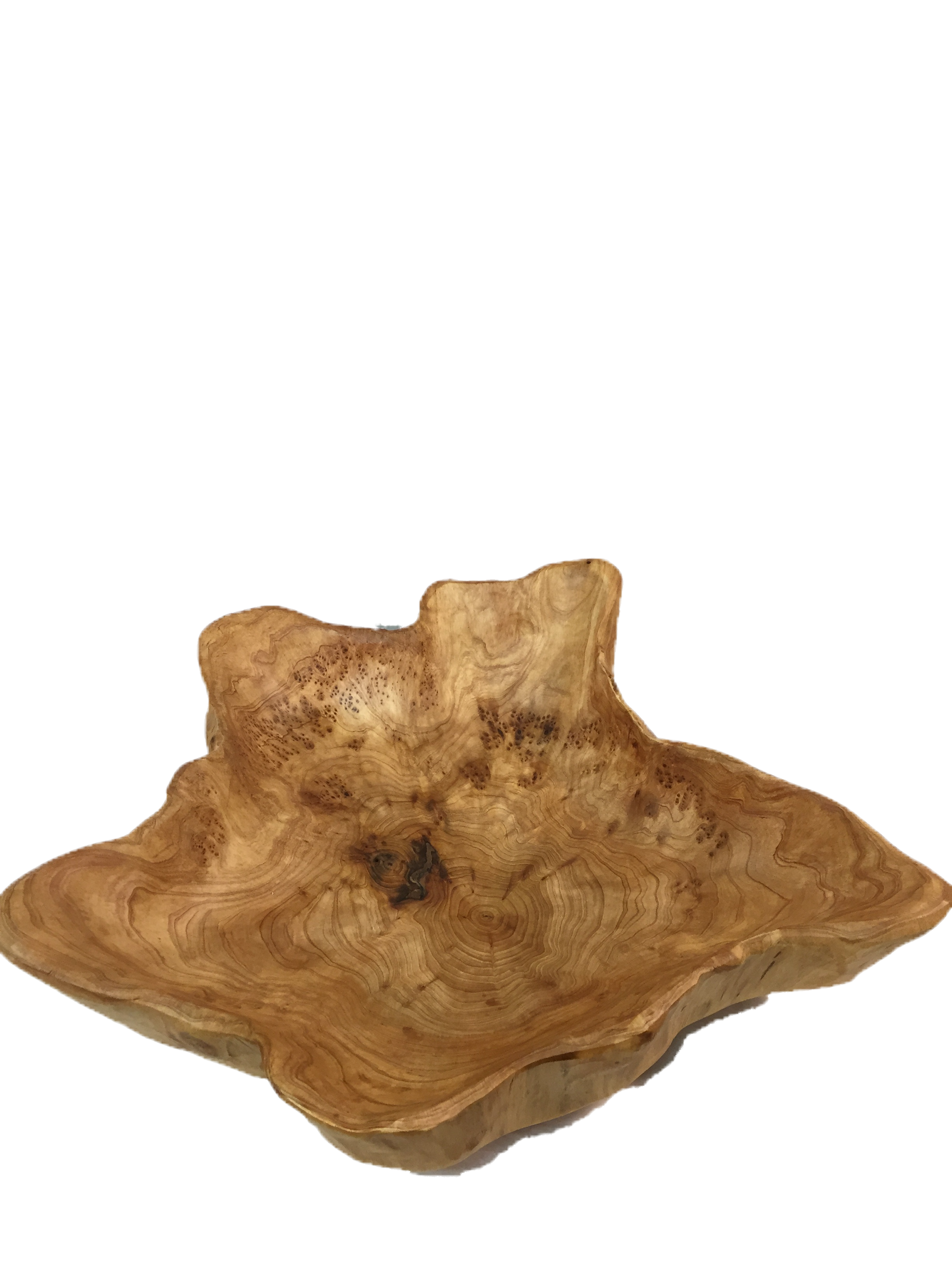 FUNCTIONAL ART is the best way to describe Greener Valley's stunning collection of stumps and roots that have been handcrafted into beautiful wine holders, cheese boards, platters, bowls and stools. Handcrafted from the roots and stumps of the Asian Cypress known as Shan Mu. These beautiful stools function equally well as a stool, end table or plant stand. Each piece is absolutely unique. This stool measures 24" high.